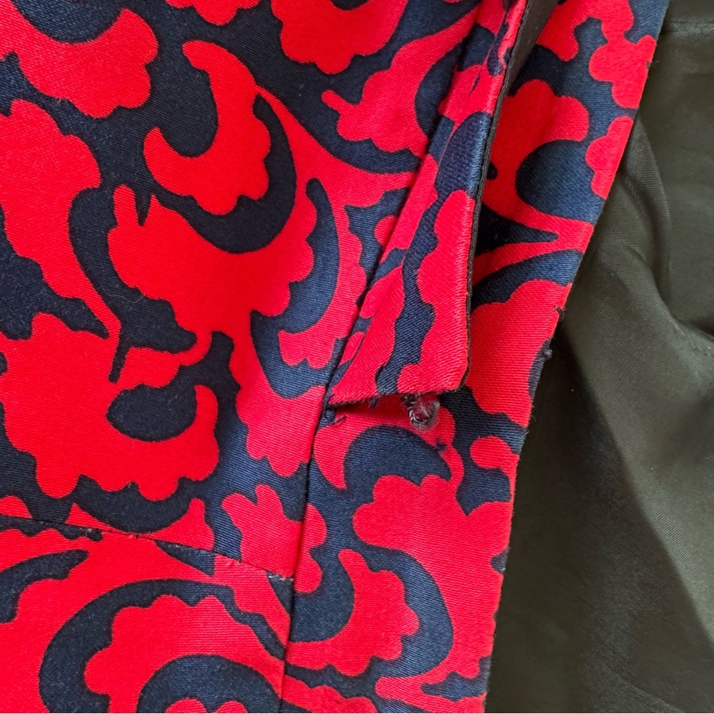 Vintage 80s Gianfranco Ferre Red and Blue Print Jacket Skirt Suit Set Large - Picture 12 of 14